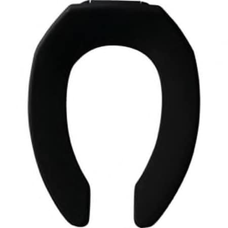 Chesterfield Elongated Open Front Less Cover Toilet Seat with STA-TITE Check Hinge in Black CH1800567
